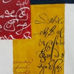 Laurent Rebena calligraphie exposition art du trait grand format pinceau ecriture cursive gothique c