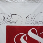 Laurent Rebena calligraphie exposition art du trait grand format pinceau batarde italienne Roelands