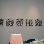 Laurent Rebena calligraphie oeuvre interpretation contemporaine merovingienne exposition Venise Muse