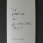Laurent Rebena calligraphie Poeme Verhaeren encre plume papier cadeau