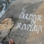Laurent Rebena calligraphie creation performance riviere decoration exterieure landart