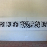 Laurent Rebena calligraphie oeuvre interpretation contemporaine merovingienne exposition chateau Vog