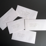 Laurent Rébéna Calligraphie Enveloppes anglaise chancelière capitale romaine gestuelle antiqua